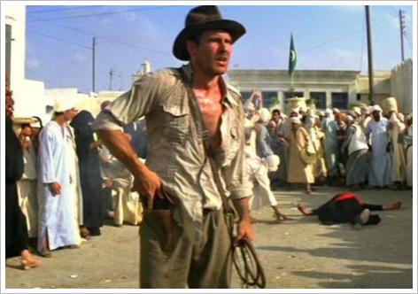 Harrison Ford et le guerrier egyptien