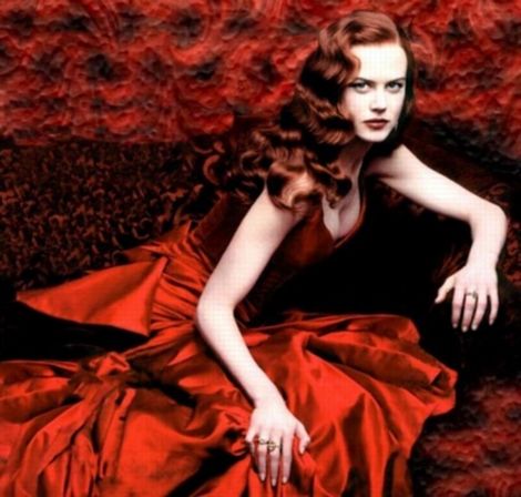 La robe satin rouge de Nicole Kidman